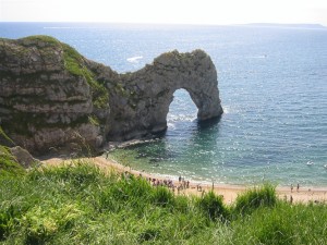 Durdle Door on the Heritage Coast footpath